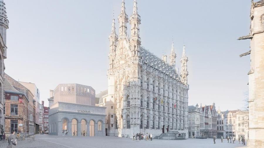La restauration complète de l'hôtel de ville de Louvain en pleine préparation