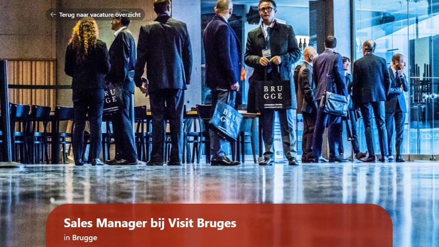 Visit Bruges Convention Bureau werft een Sales Manager aan